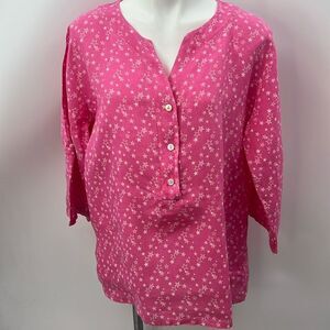 Donna Donna cotton linen night shirt long sleeve